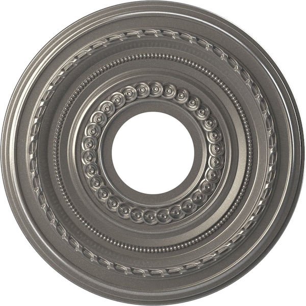Ekena Millwork Cole Thermoformed PVC Ceiling Medallion Fits Canopies up to 4 1/4-in., Aged Dark Steel CMP13COCST - main